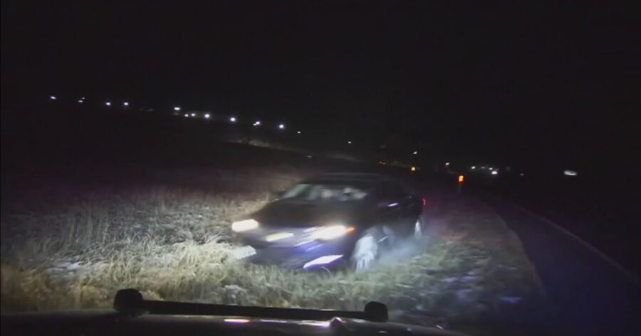 A wrong-way driver on Ogden, Utah is caught on dash-cam footage by a Utah Highway Patrol officer wh...