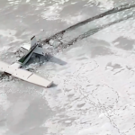 A small plane made an emergency landing at Utah's Pineview Reservoir on Friday, Jan. 26, 2024. (Chopper 5, KSL TV)