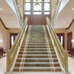 The main staircase in the Red Cliffs Utah Temple. (2024 by Intellectual Reserve, Inc. All rights reserved.)