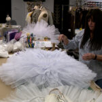 Cindy Farrimond works on costumes for Ballet West for performances in 2024. Tutus were used in a Taylor Swift Video. (Mike Anderson, KSL TV)