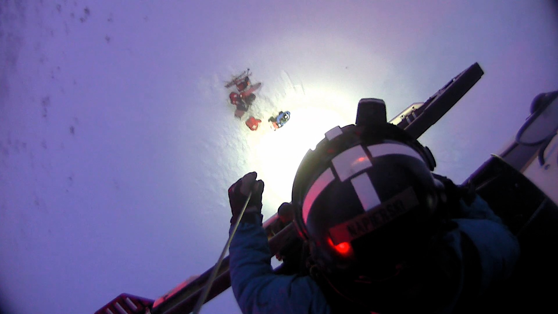 A DPS chopper responding to a rescue call near the Power Mountain ski resort on Monday....