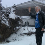 An 85-year-old Doug Edmunds was almost seriously injured by a giant collapsed tree in a snow squall. (KSL TV) 