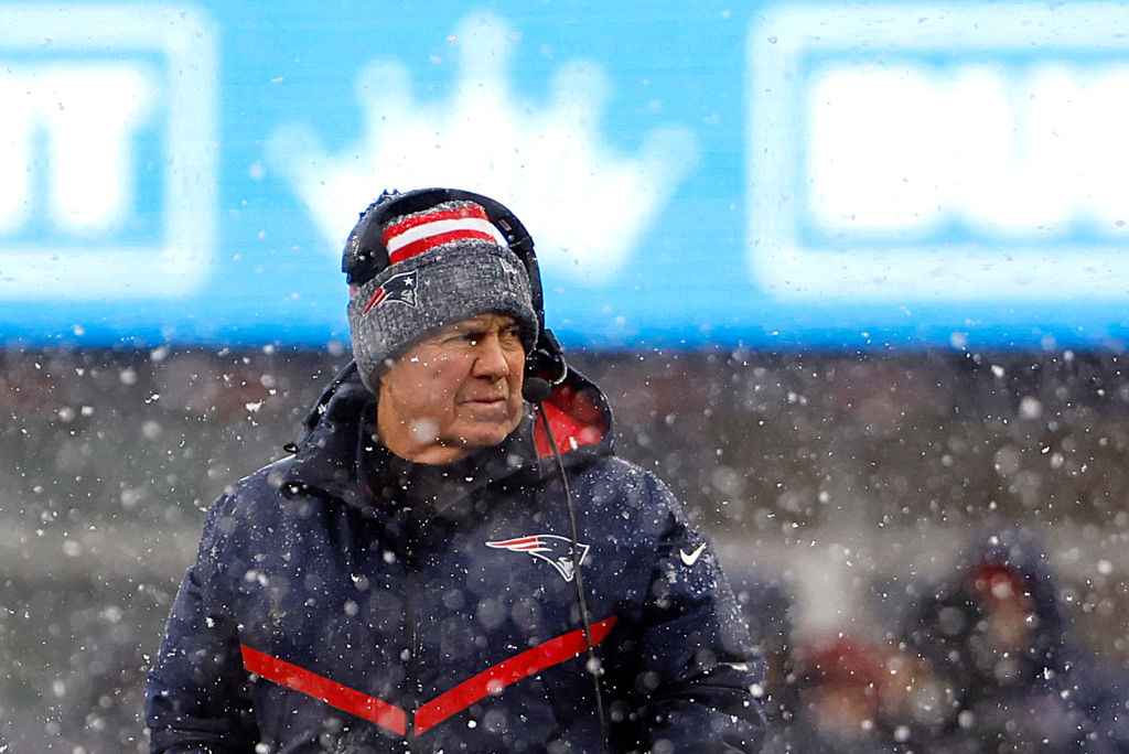 New England Patriots head coach Bill Belichick looks on in the first half at Gillette Stadium on Ja...