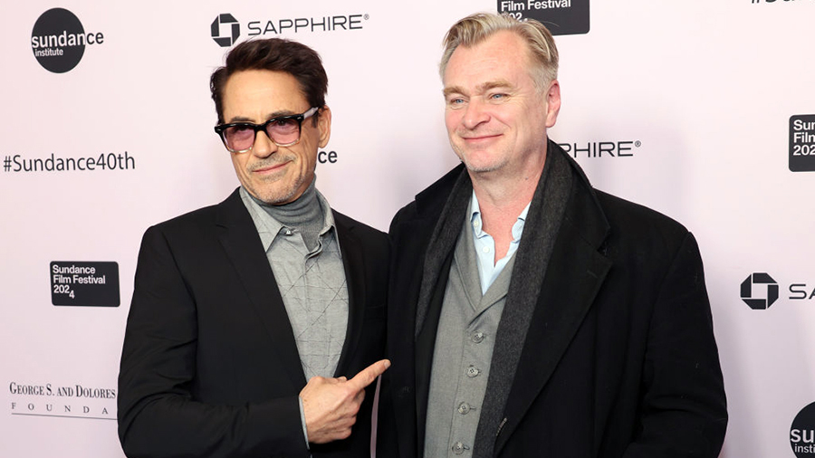 PARK CITY, UTAH - JANUARY 18: (L-R) Robert Downey Jr. and Christopher Nolan attend the 2024 Sundanc...