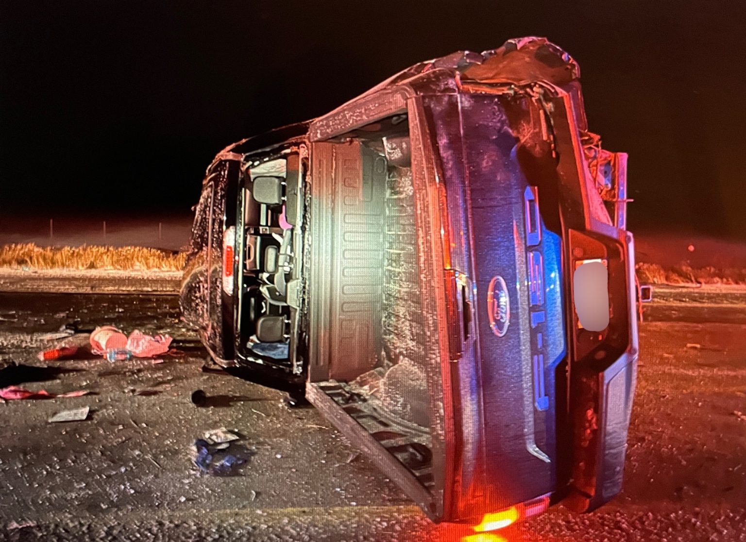 One person died and two were hurt after this pickup truck hit black ice and lost control on I-15 ne...