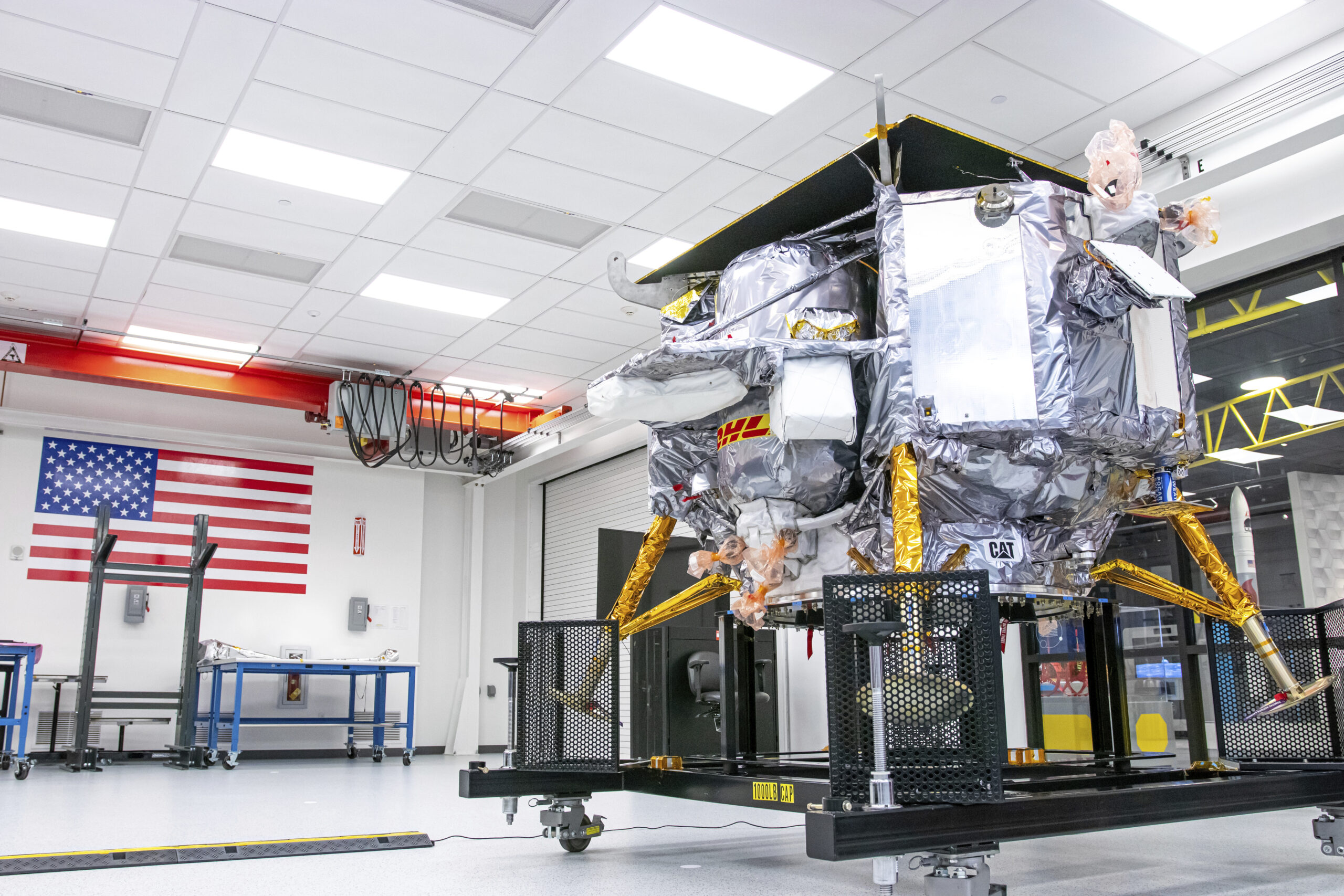 This photo provided by Astrobotic Technology shows the Peregrine lunar lander at the company's faci...