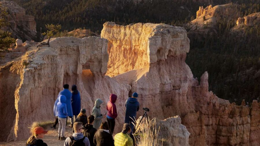 People visit Bryce National Park on May 18, 2023. Utah's outdoors recreation division released a ne...