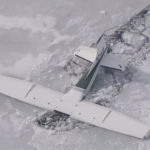A plane landed and fell through the ice on Pineview Reservoir Friday, Jan. 26, 2024.(Chopper 5, KSL TV)