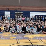 Utah's North Cache Middle School worked together to put together and hang a 60,000-piece puzzled called "What a Wonderful World." (Cache County School District)
