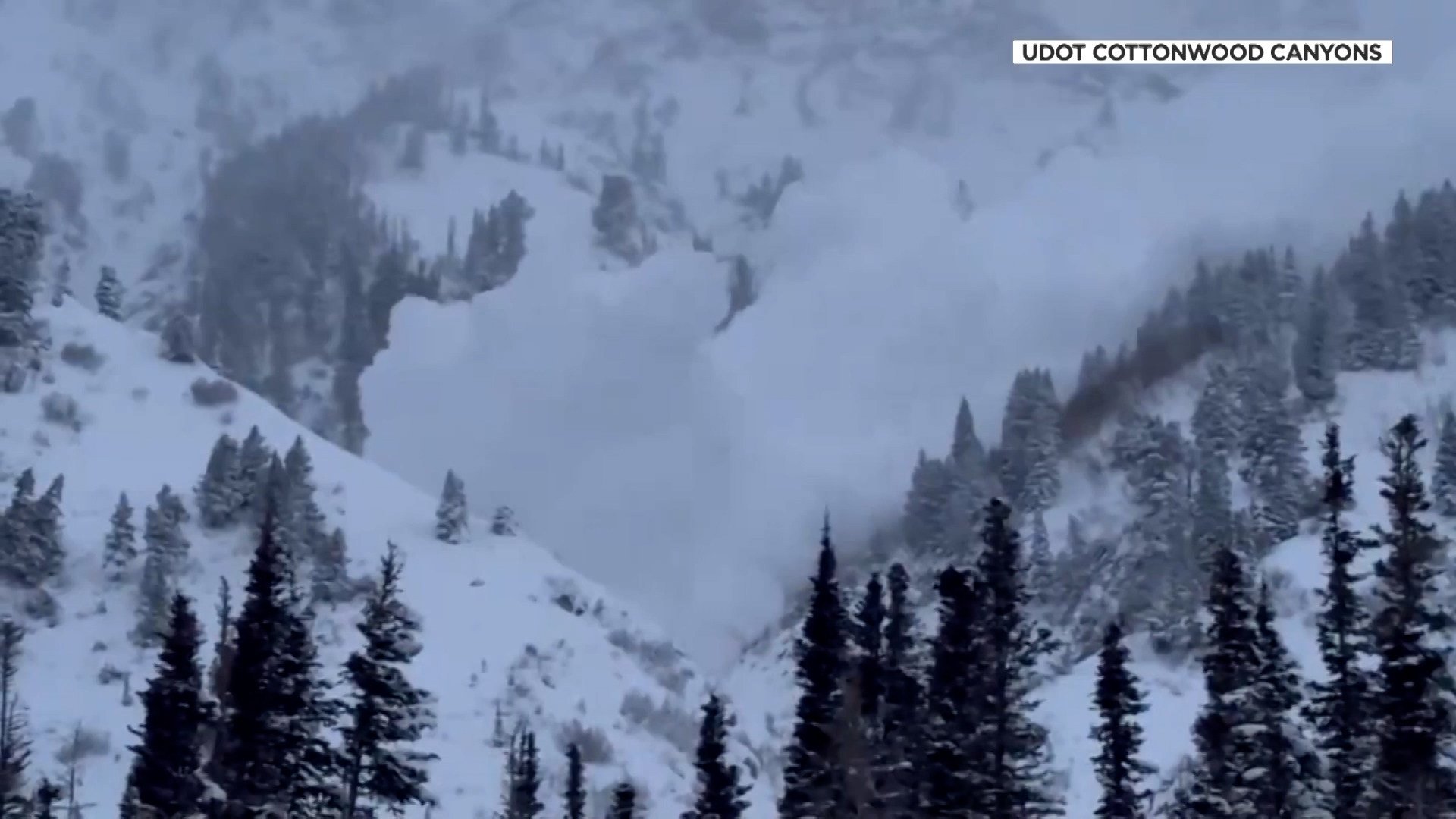 An avalanche triggered by UDOT in Little Cottonwood Canyon....