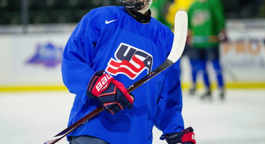 USA Hockey will require all junior players to wear a neck guard starting in August. (Christopher Ma...