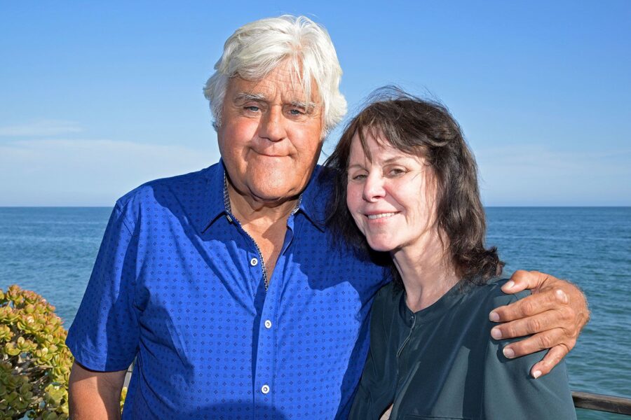 FILE - (From left) Jay Leno and Mavis Leno in Malibu in 2022. (Michael Tullberg, Getty Images)...