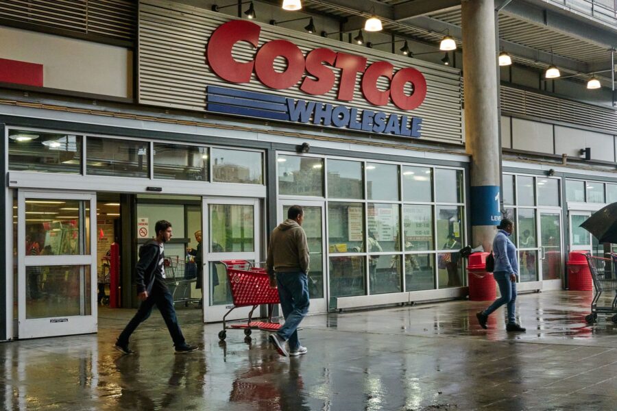 Shoppers outside a Costco store in New York, in May 2023. (Bing Guan, Bloomberg/Getty Images)...