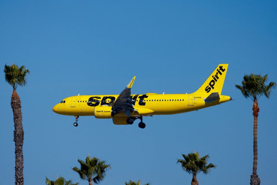 Shares of troubled Spirit Airlines seen here in San Diego, California rebounded more than 20% in tr...