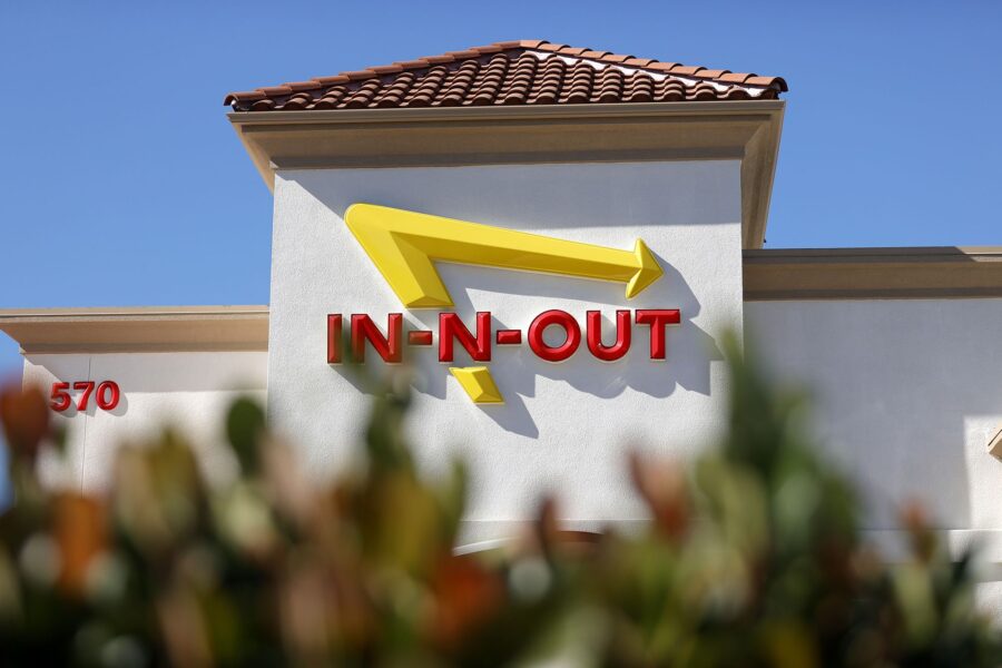 The In-N-Out logo is displayed on the front of a different California location that isn't closing.
...
