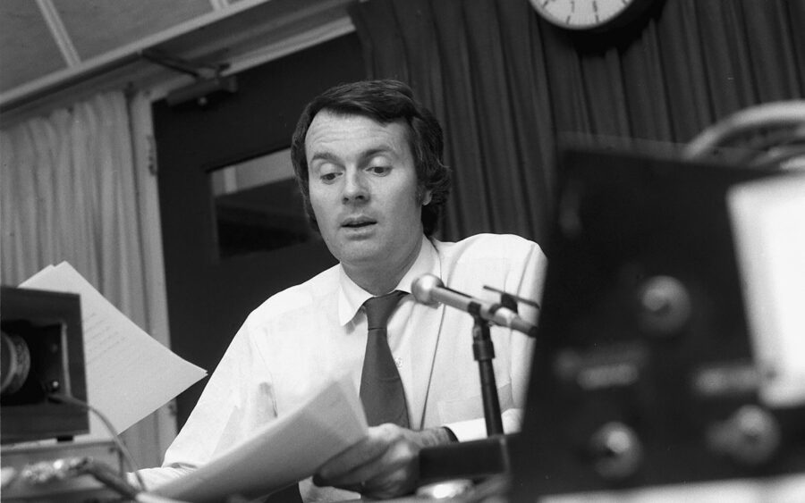 Charles Osgood is pictured here on CBS radio in 1972. The former CBS journalist died Tuesday at his...