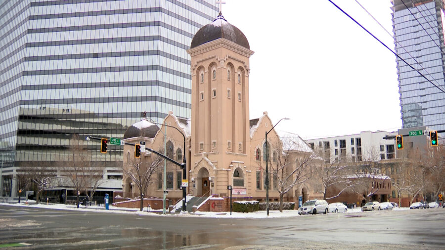 The First United Methodist Church in Salt Lake City serves as a refuge for those left outside in th...