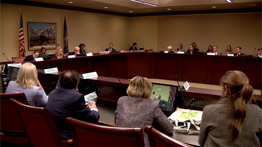 The House Education Committee at Utah's 2024 legislative session discussing the bill proposed which...