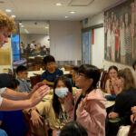 Luke Anderson in Taiwan with students after spending nine years in  Chinese dual immersion at his school in Utah. (Anderson family)