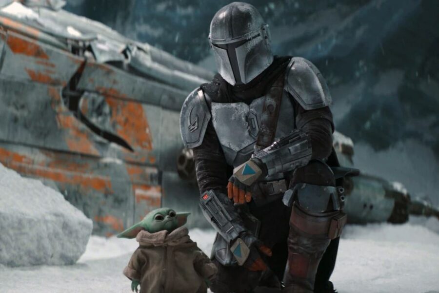 This image released by Disney+ shows Pedro Pascal in a scene from “The Mandalorian.” Jon Favrea...