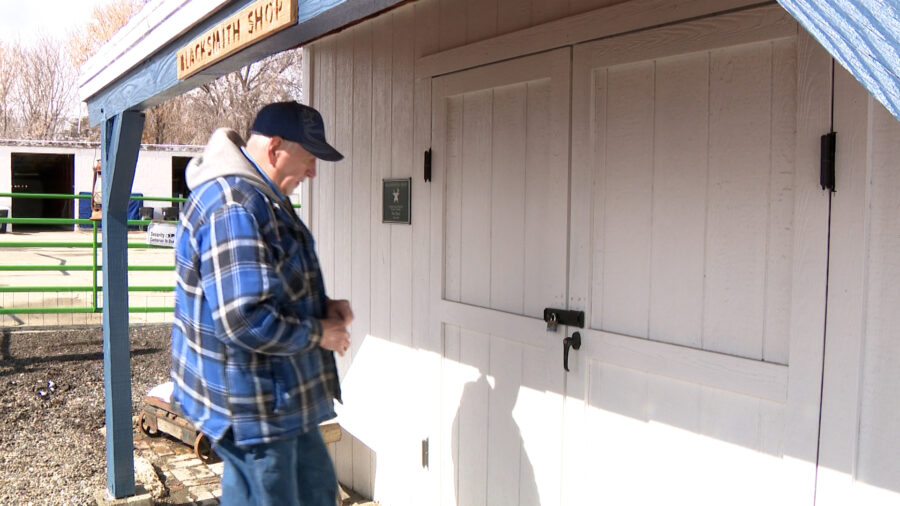 Keith Sorenson opens a tool shed to display the tools of the trade. (Stuart Johnson, KSL News)...