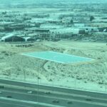 A full-size NFL field replica ahead of the construction of Allegiant Stadium in Las Vegas, Nevada. (Colonial Flag, Facebook)