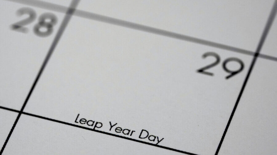 February, 29, otherwise know as leap year day, is shown on a calendar Sunday, Feb. 25, 2024, in Ove...