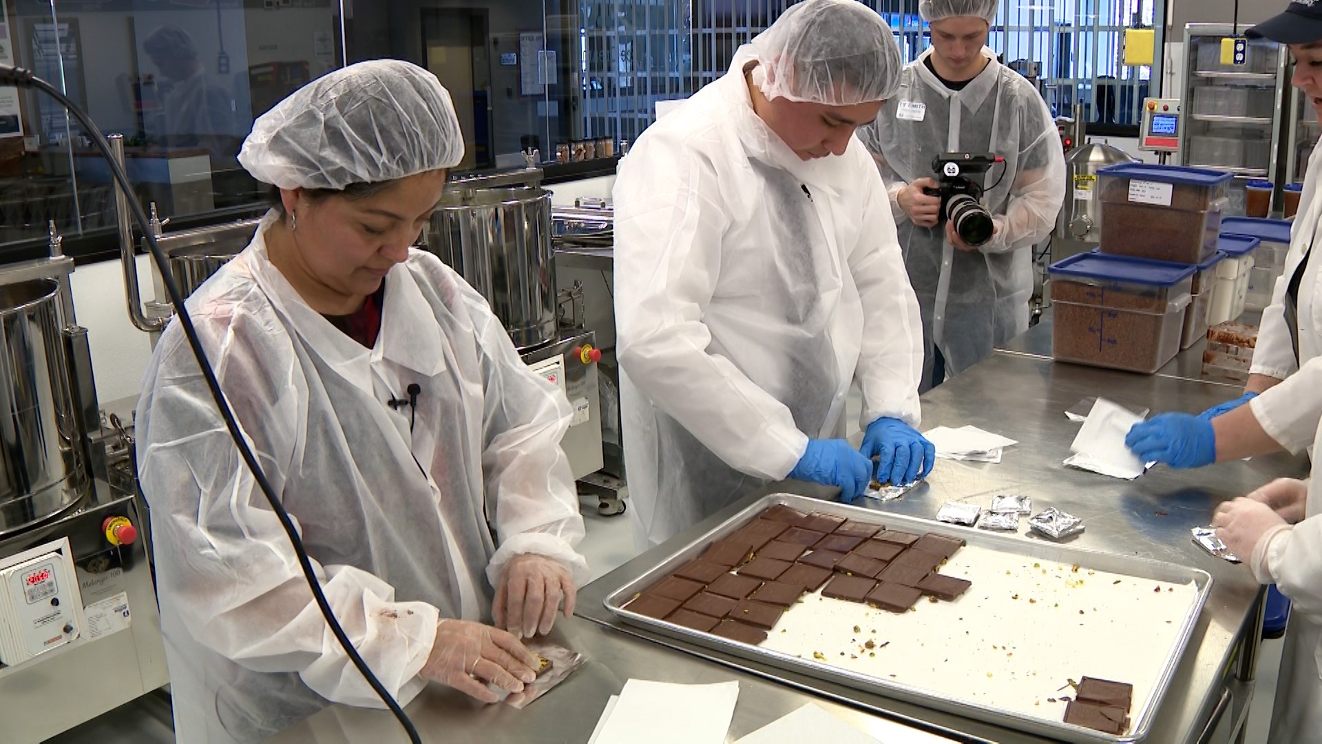 Gricelda Arzaluz and another student in the factory. (KSL TV's Mike Anderson)...