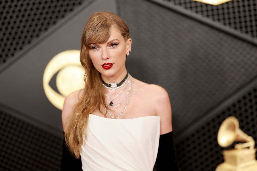 FILE: Taylor Swift attends the 66th GRAMMY Awards at Crypto.com Arena on February 04, 2024 in Los A...