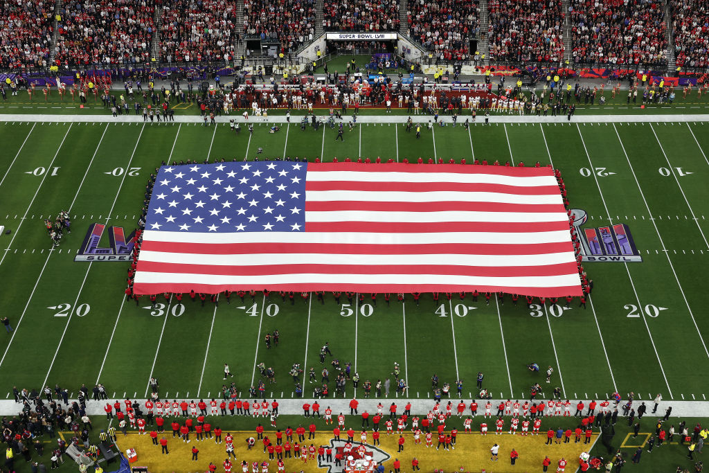 Massive US flag showcased during Super Bowl created by Utah company