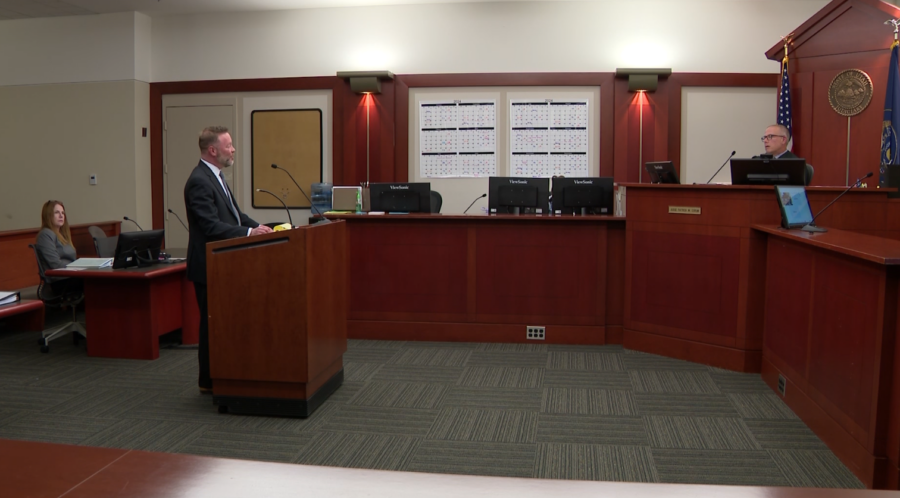 David Reymann, an attorney for KSL, argues for access to Reyes’ calendar in Salt Lake City’s 3r...