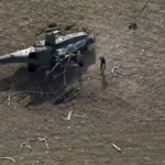 An Apache helicopter crashed Monday, Feb. 12, 2024, in West Jordan, Utah. Two pilots were injured but nobody was killed in the initial incident. (Chopper 5, KSL TV)
