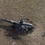 An Apache helicopter crashed Monday, Feb. 12, 2024, in West Jordan, Utah. Two pilots were injured but nobody was killed in the initial incident. (Chopper 5, KSL TV)
