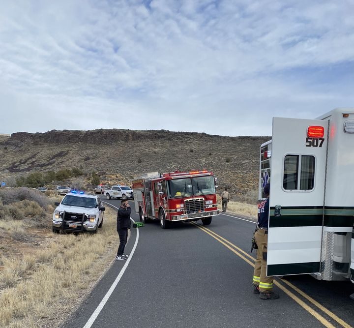 A motorcycle crash in southern Utah Saturday afternoon sent two people to the hospital. 
(Dammeron ...