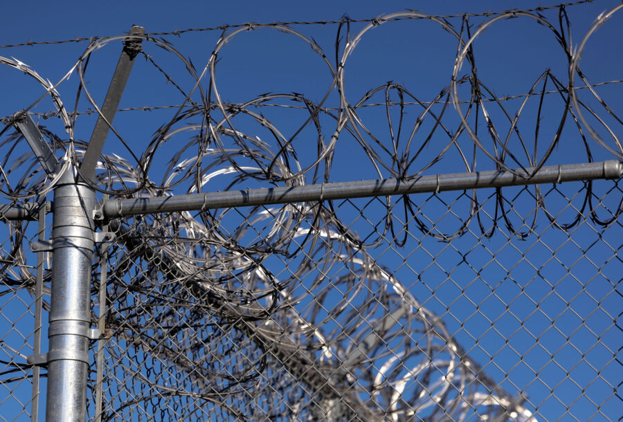 Barbed Wire surrounding the Salt Lake Prison....