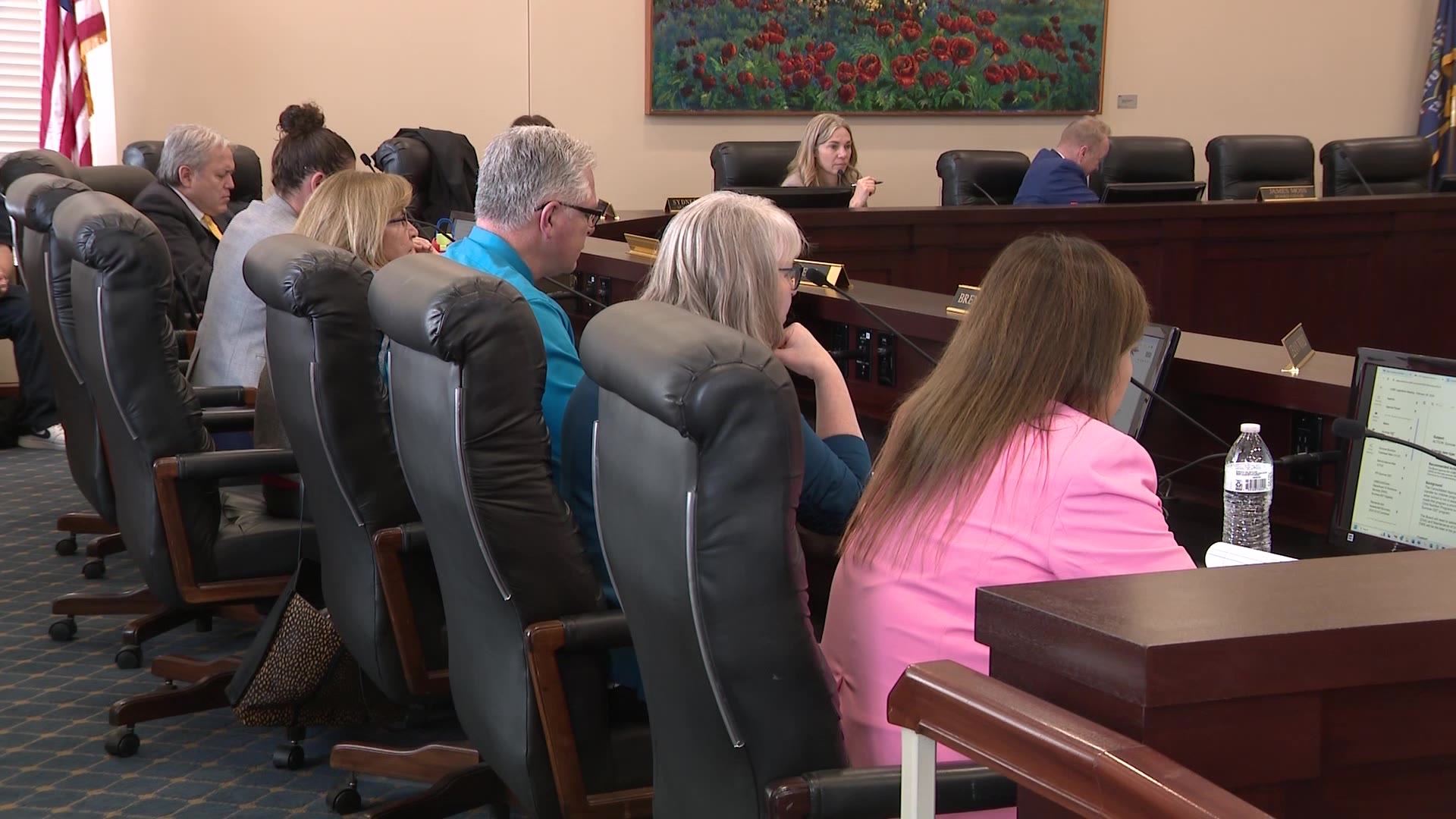 Utah State Board of Education members in Thursday meeting after Natalie Cline comments towards a hi...