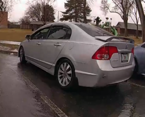 The 2010 silver Honda Civic with Florida plates HEZN57 that police are looking for.
