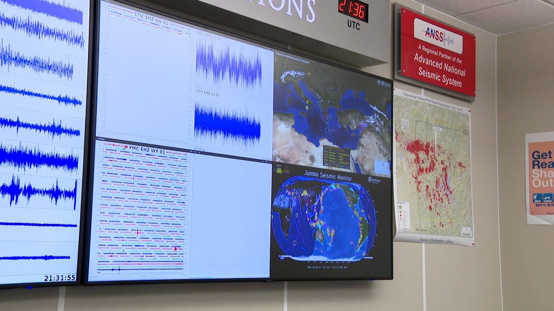 The University of Utah seismograph center keeping track of seismograph stations across Utah....