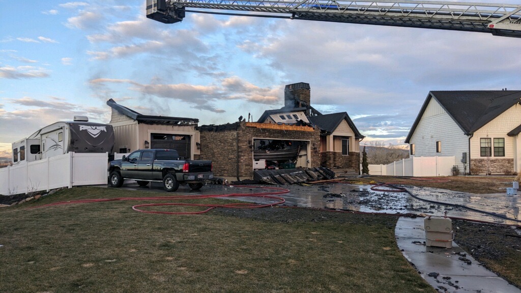 A Lehi home was destroyed in a fire Thursday morning. (Jeanteil Livingston, Lehi City)...