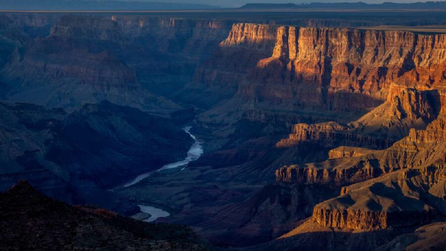 The Colorado River is visible flowing through the Grand Canyon in Arizona on Oct. 10, 2022. A Utah ...