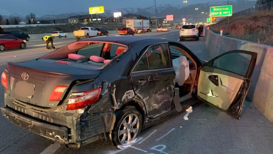 Toyota passenger car that was involved in a fatal crash on Friday. (Utah Highway Patrol)...