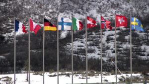 Flags of different nations.