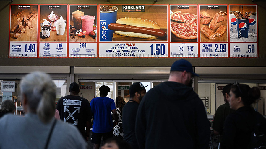 Costco's food court and its famous $1.50 hot dog and soda combo meal....