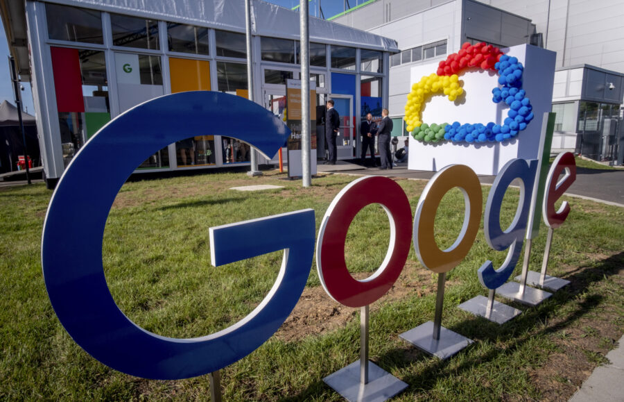 FILE - Google's first datacenter in Germany is pictured during its inauguration in Hanau near Frank...