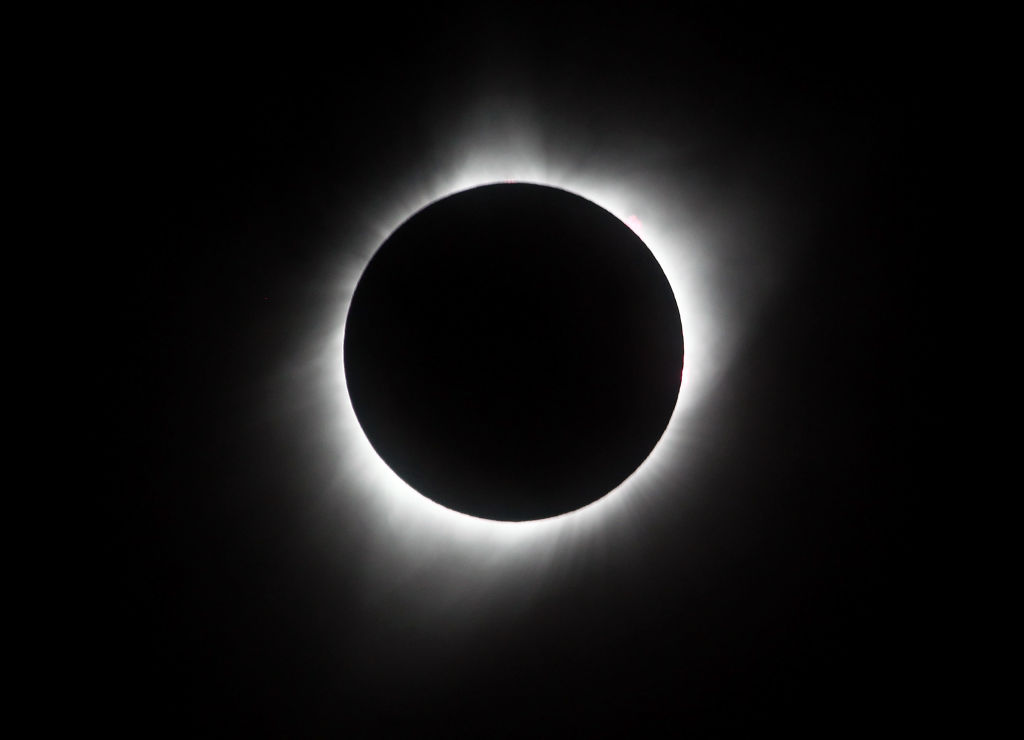 FILE: The sun is seen in full eclipse over a park on Aug. 21, 2017, in Hiawatha, Kansas. Millions o...