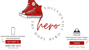 The Hope Hero Foundation website. It works with students to prevent teen suicide.