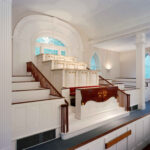 The Melchizedek Priesthood pulpits on the first floor of the Kirtland Temple. Photograph by Val Brinkerhoff. (The Church of Jesus Christ of Latter-day Saints) 