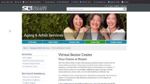 A screenshot of the homepage of the Aging & Adult Services website.