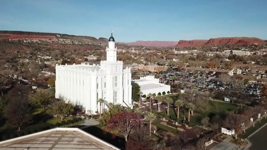 The St. George Utah Temple of The Church of Jesus Christ of Latter-day Saints. As General Conferenc...