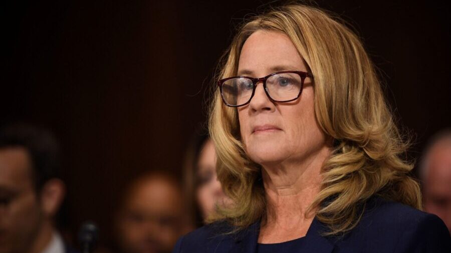 Christine Blasey Ford testifies in front of the US Senate Judiciary Committee confirmation hearing ...